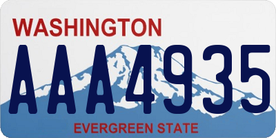 WA license plate AAA4935