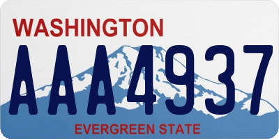 WA license plate AAA4937