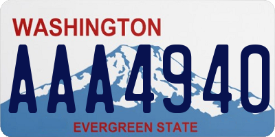 WA license plate AAA4940