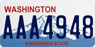 WA license plate AAA4948