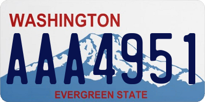 WA license plate AAA4951