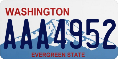 WA license plate AAA4952