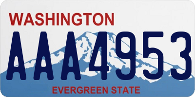 WA license plate AAA4953