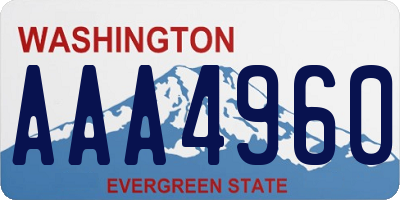 WA license plate AAA4960