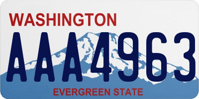 WA license plate AAA4963