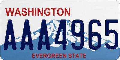 WA license plate AAA4965