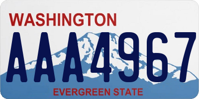 WA license plate AAA4967