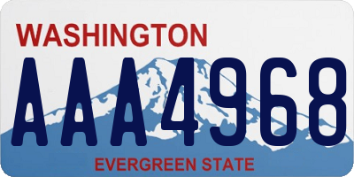 WA license plate AAA4968