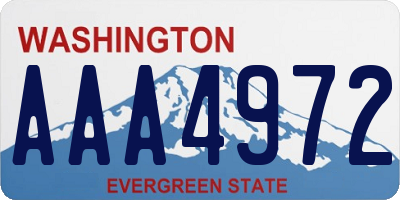 WA license plate AAA4972