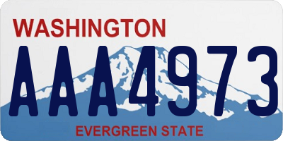 WA license plate AAA4973