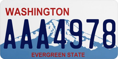 WA license plate AAA4978