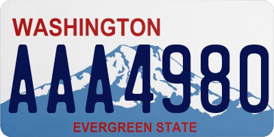 WA license plate AAA4980