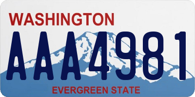 WA license plate AAA4981