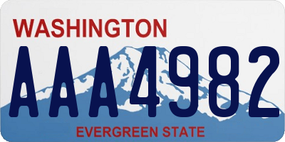 WA license plate AAA4982