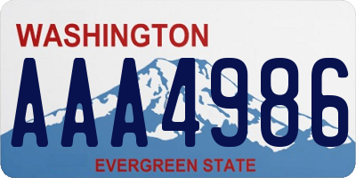 WA license plate AAA4986