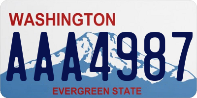 WA license plate AAA4987