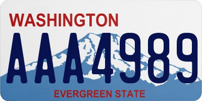 WA license plate AAA4989