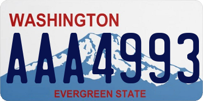 WA license plate AAA4993