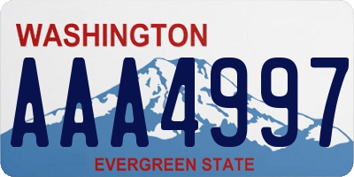 WA license plate AAA4997