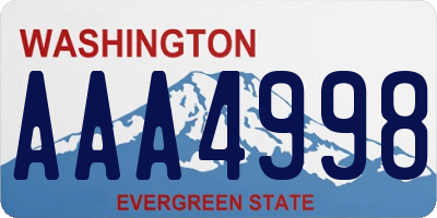 WA license plate AAA4998