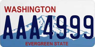 WA license plate AAA4999