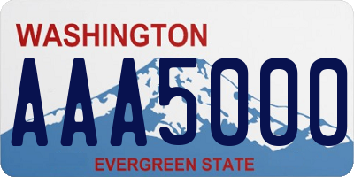 WA license plate AAA5000