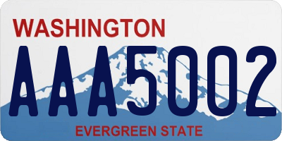 WA license plate AAA5002