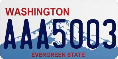 WA license plate AAA5003