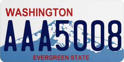 WA license plate AAA5008