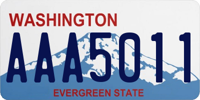 WA license plate AAA5011