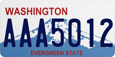 WA license plate AAA5012