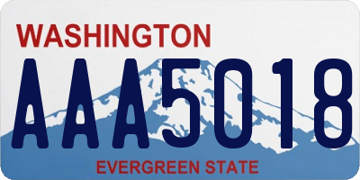 WA license plate AAA5018
