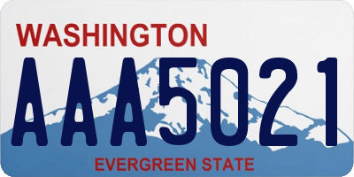 WA license plate AAA5021