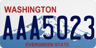 WA license plate AAA5023