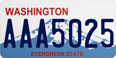 WA license plate AAA5025