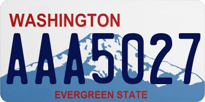 WA license plate AAA5027