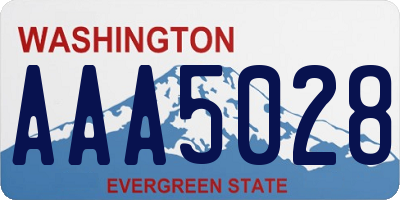 WA license plate AAA5028