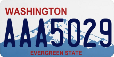 WA license plate AAA5029