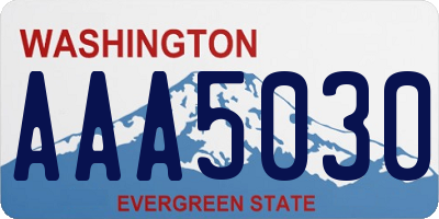 WA license plate AAA5030