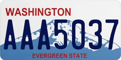 WA license plate AAA5037