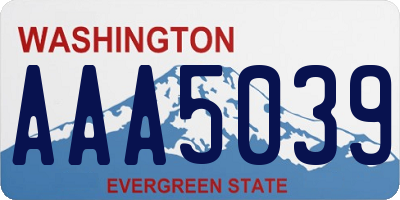 WA license plate AAA5039