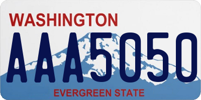 WA license plate AAA5050