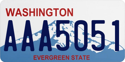 WA license plate AAA5051