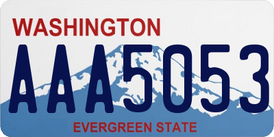 WA license plate AAA5053