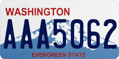 WA license plate AAA5062