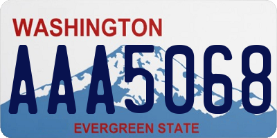 WA license plate AAA5068