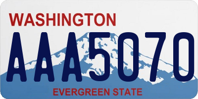 WA license plate AAA5070