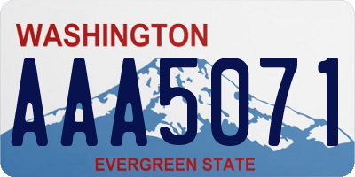 WA license plate AAA5071