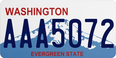 WA license plate AAA5072