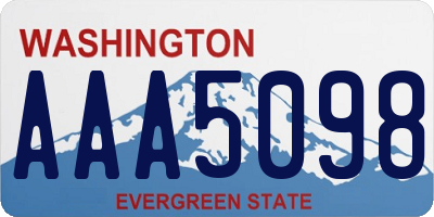 WA license plate AAA5098